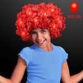 Light Up Red Afro Wig w/Flashing LEDs